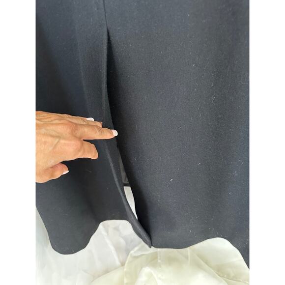 Vintage 90's Womens 24 W Extra LONG black wool maxi coat Jones New York classic - Picture 8 of 12